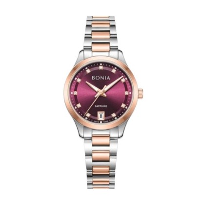 Bonia Elegance BNB10948-2667 Silver Rose Gold Stainless Steel Women Watch 